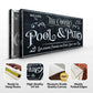 Personalized Pool Sign Black and White