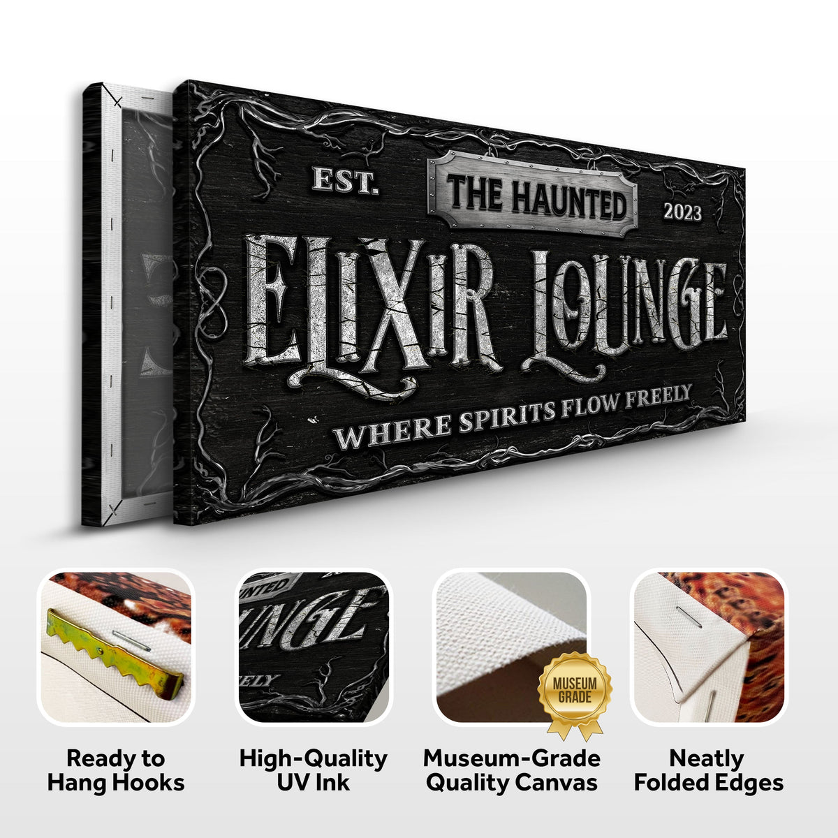 The Haunted Elixir Lounge Halloween Sign - view 7