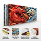 3D Dragon and Wolf Wall Art V