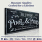 Personalized Pool Sign Black and White