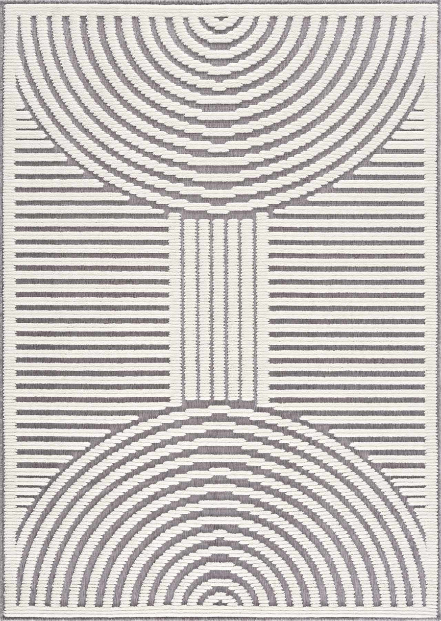 Deron Gray Rainbow Washable Rug