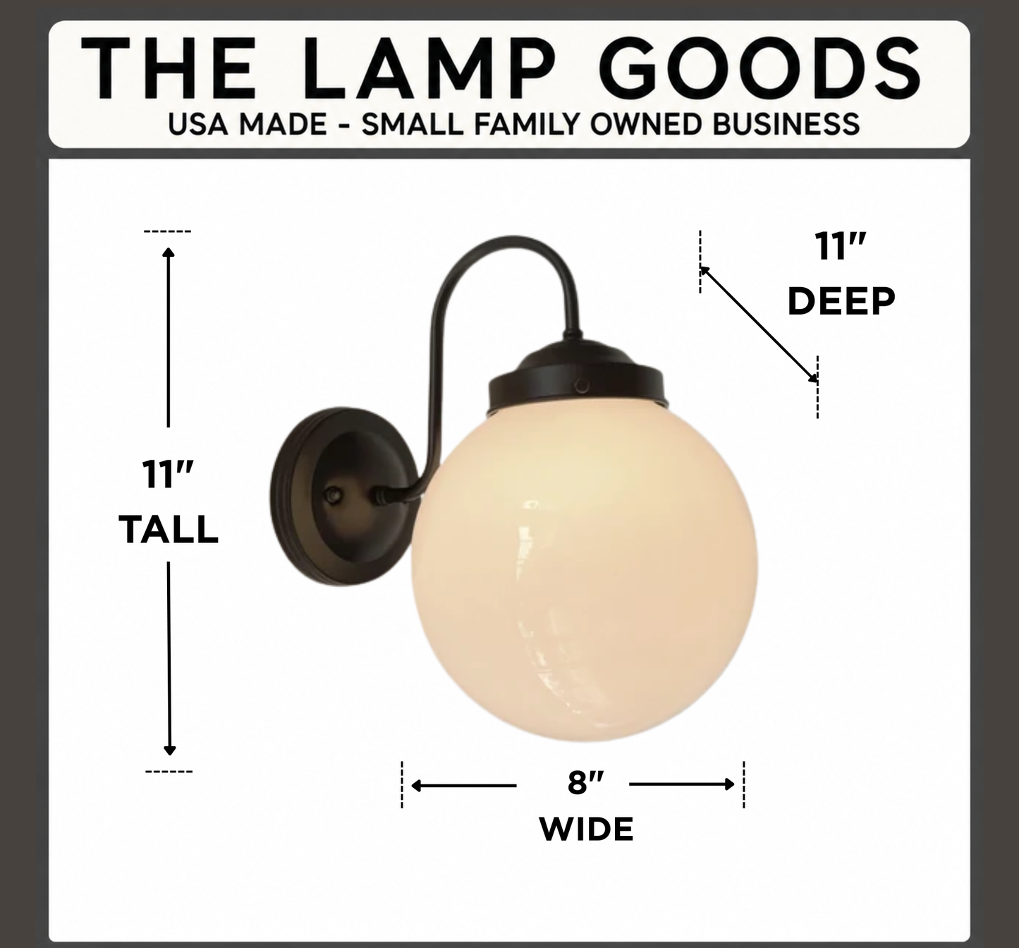 Large Modern Globe Wall Sconce | 8"W