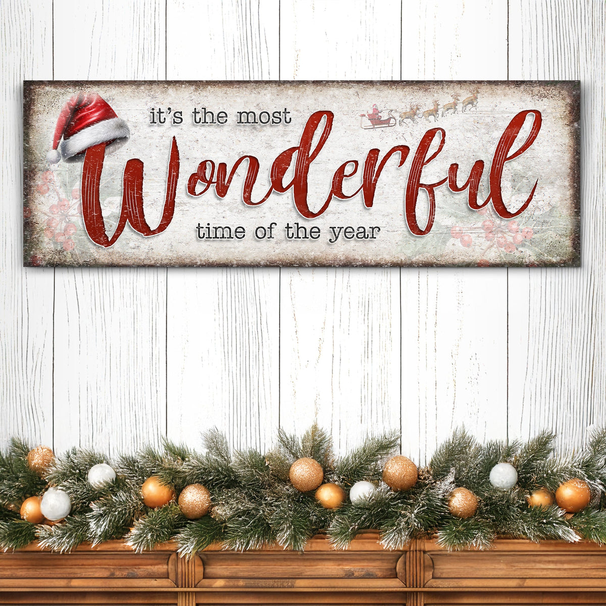 It's The Most Wonderful Time Of The Year Christmas Sign III - view 3
