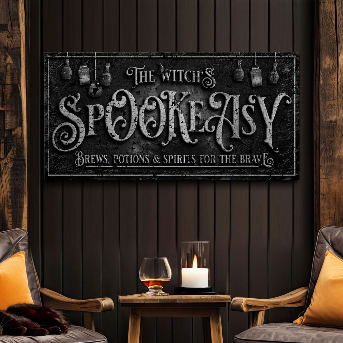 The Witch's Speakeasy Bar Halloween Sign - view 3