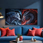 3D Dragon and Wolf Wall Art