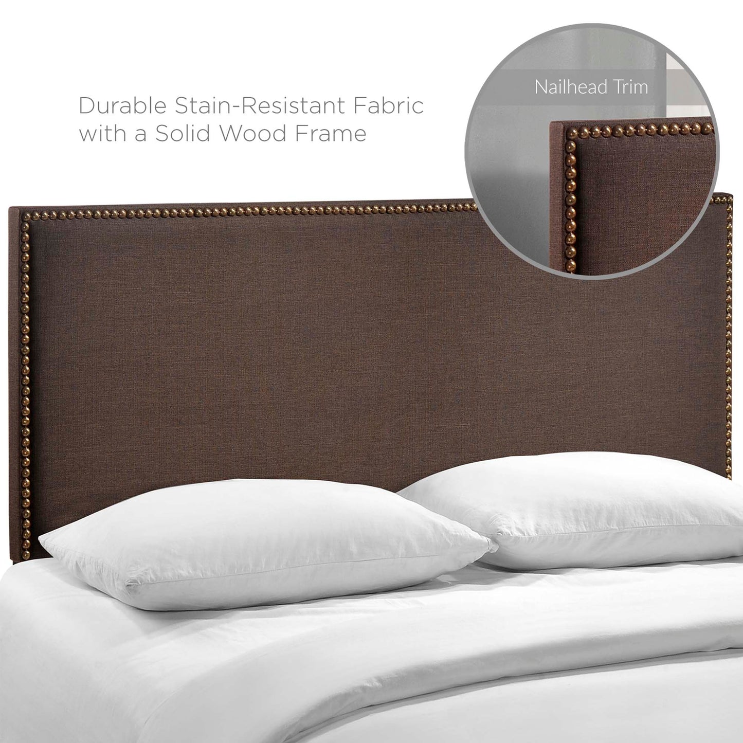 Region Nailhead Upholstered Queen Headboard by Modway
