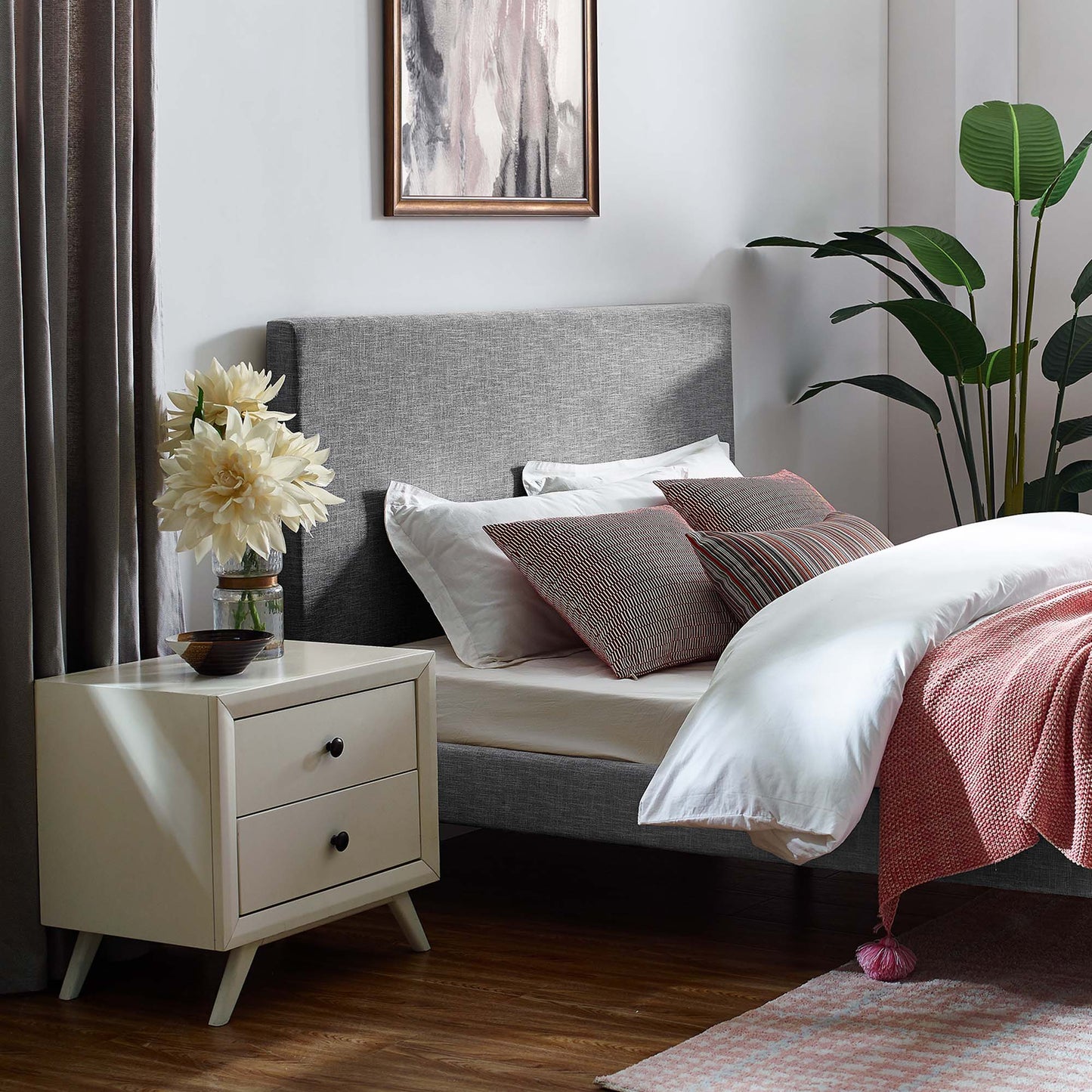 Taylor Upholstered Linen Fabric Full / Queen Headboard by Modway