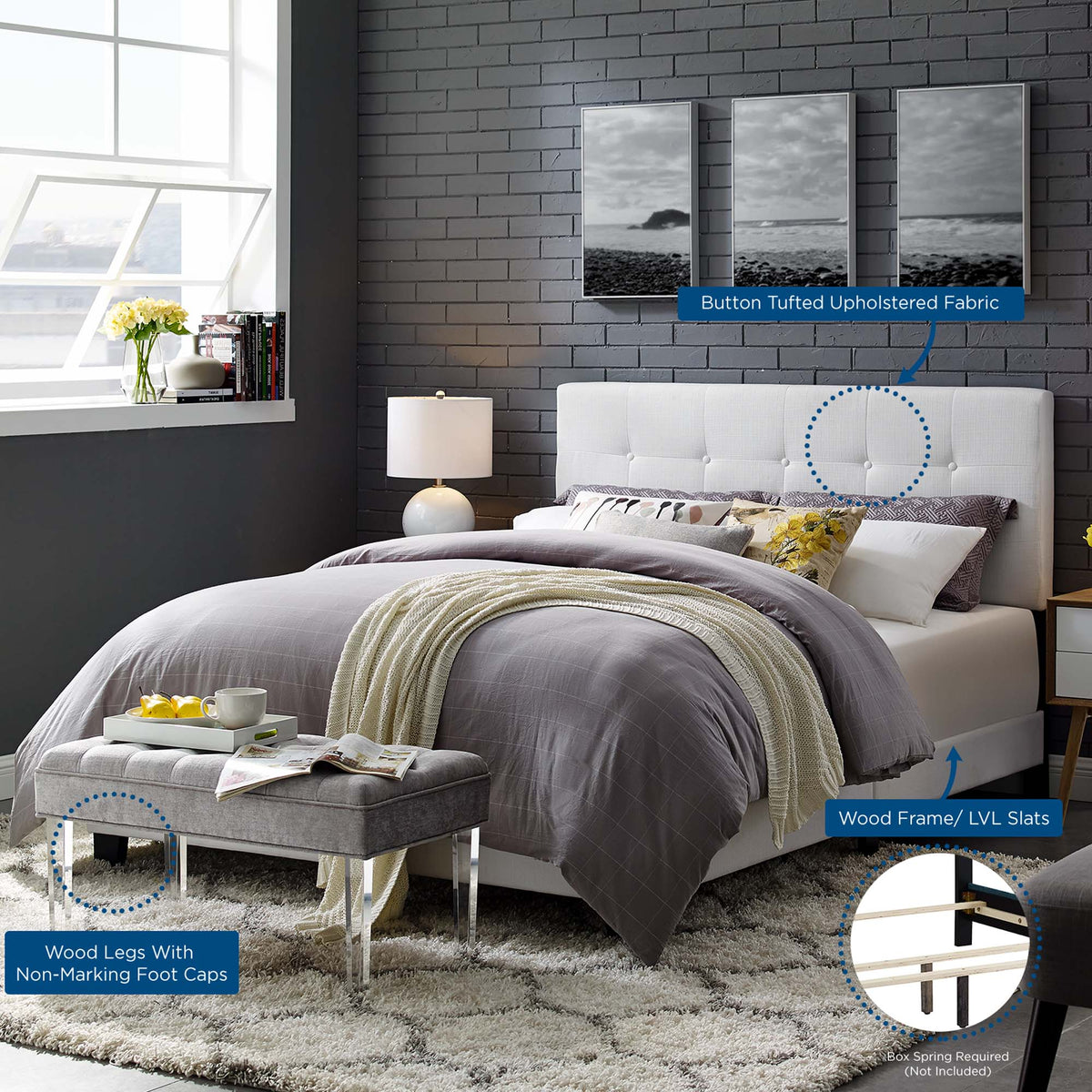 Amira Upholstered Fabric Full Bed by Modway