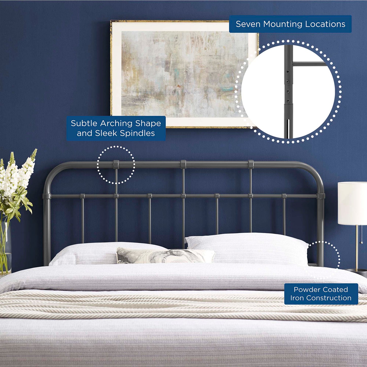 Alessia Metal Queen Headboard by Modway