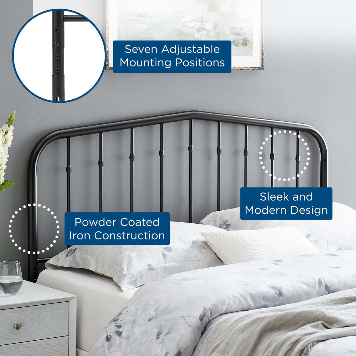 Lennon Metal Full Headboard by Modway