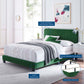 Celine Channel Tufted Performance Velvet Queen Bed by Modway