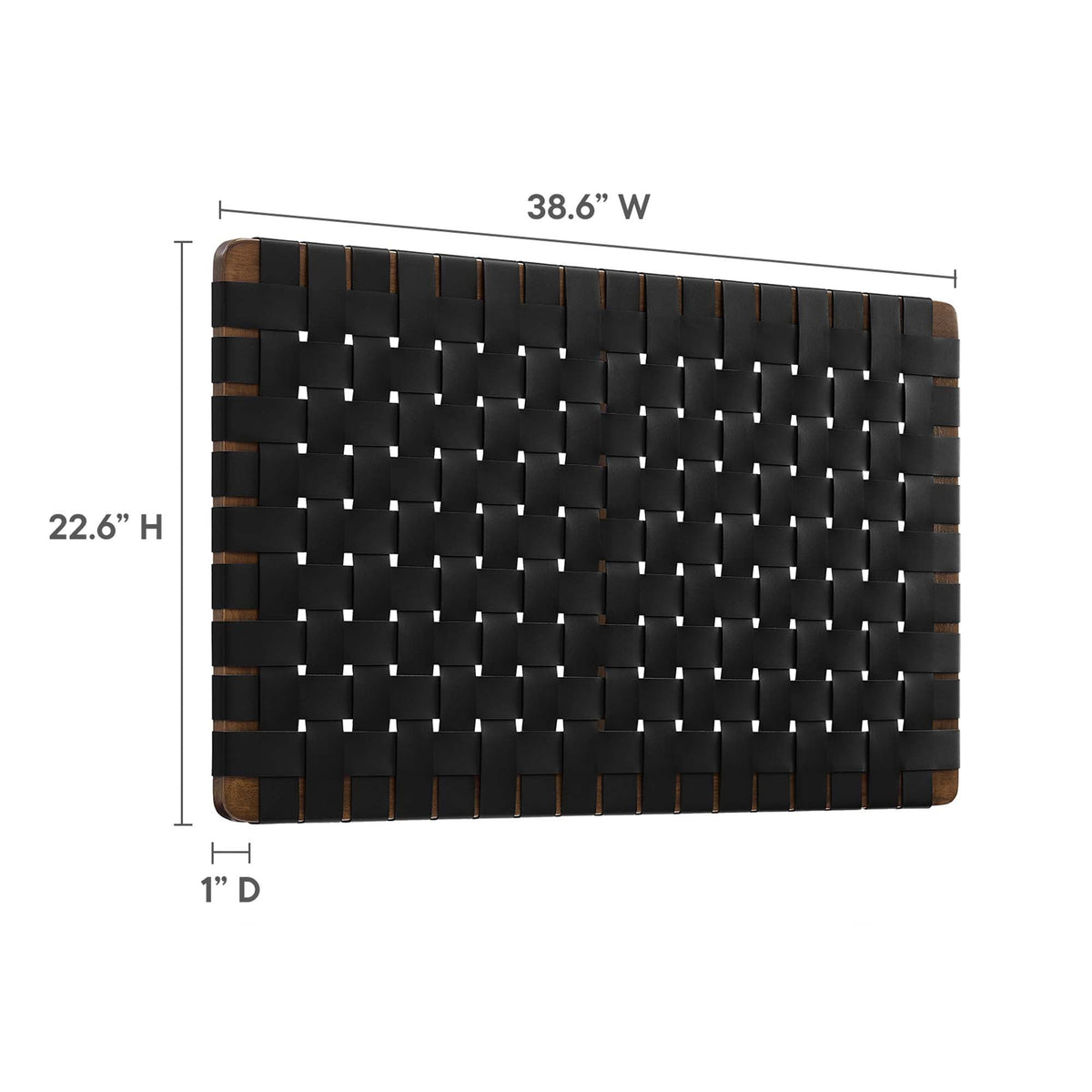 Sparta Weave Wall-Mount Vegan Leather Twin Headboard by Modway