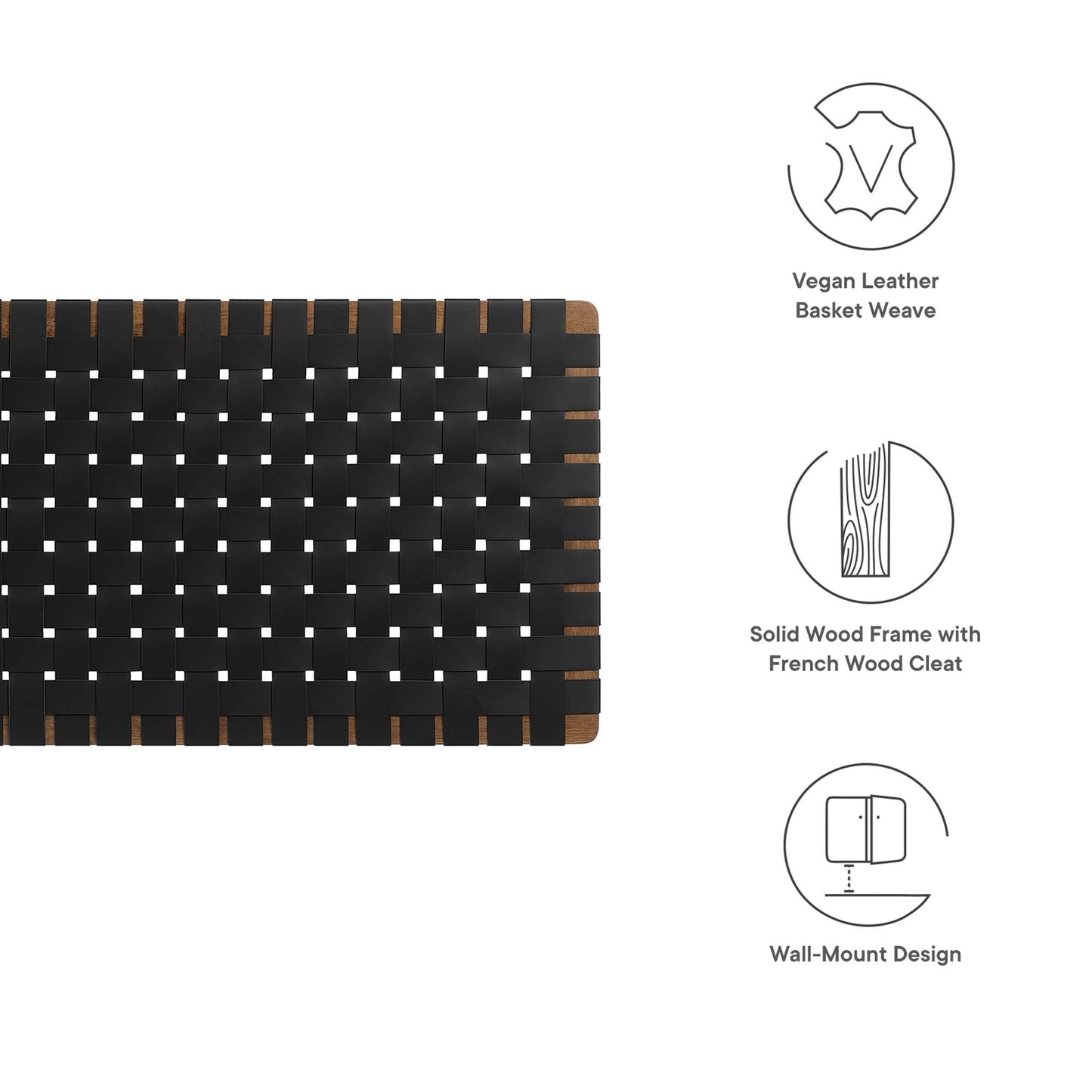 Sparta Weave Vegan Leather Full Headboard by Modway