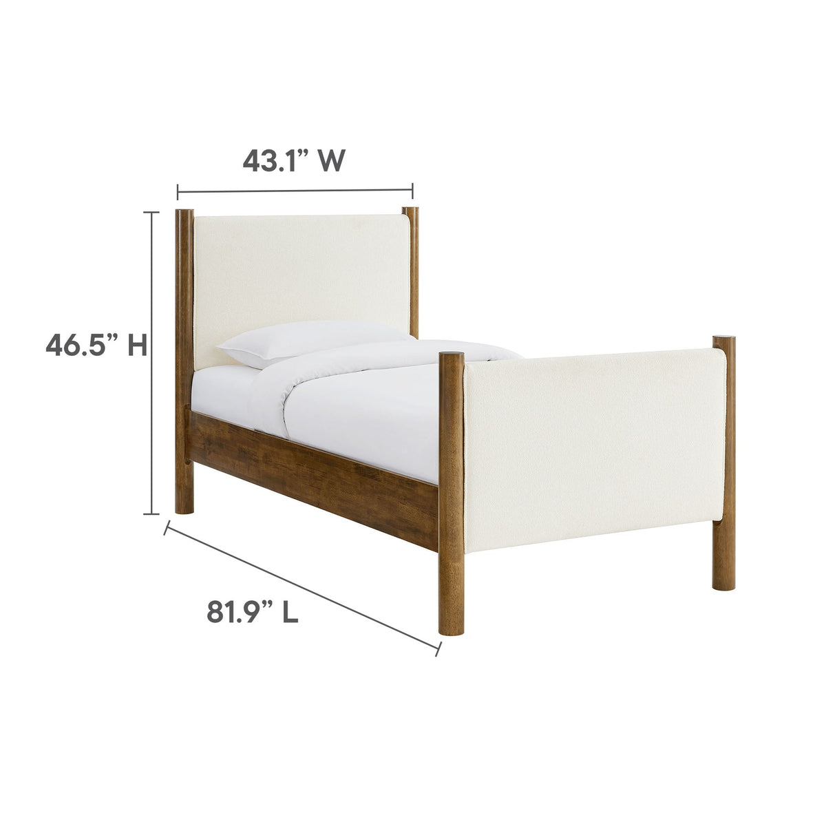 Maven Twin Size Boucle Upholstered Platform Bed by Modway