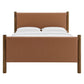 Maven Queen Size Vegan Leather Upholstered Platform Bed