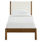 Olea Channel Tufted Boucle Solid Wood Twin Platform Bed by Modway