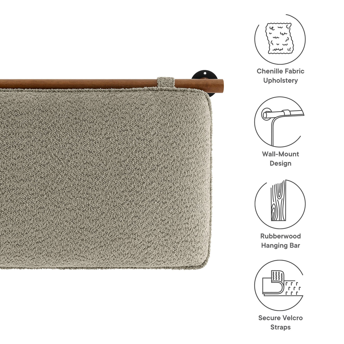 Anela Wall-Mounted Chenille Upholstered Twin Headboard