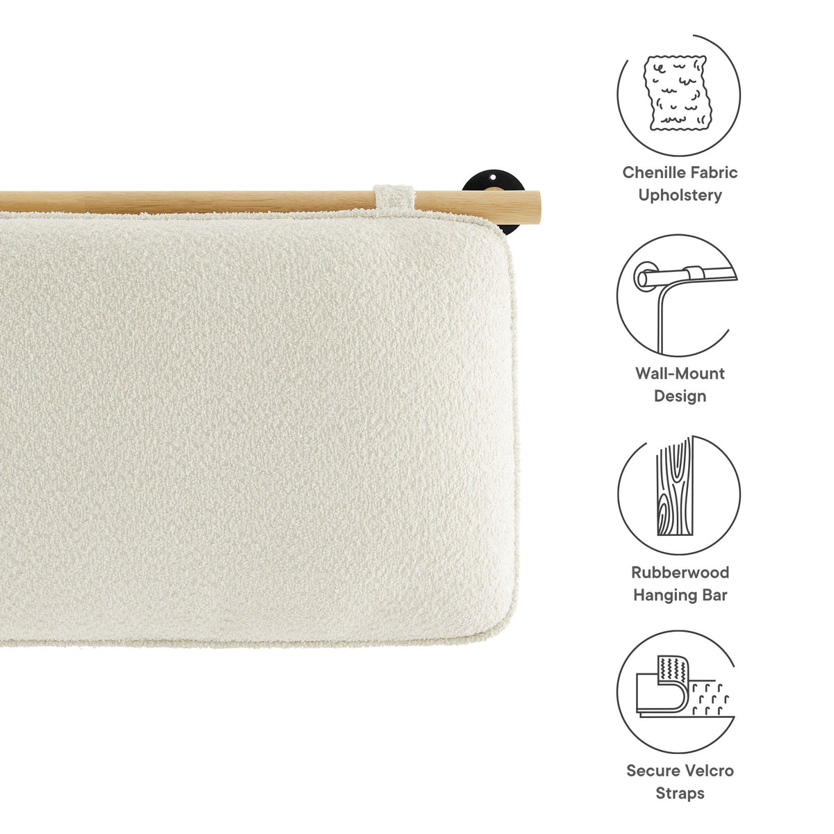 Anela Wall-Mounted Chenille Upholstered Full Headboard by Modway