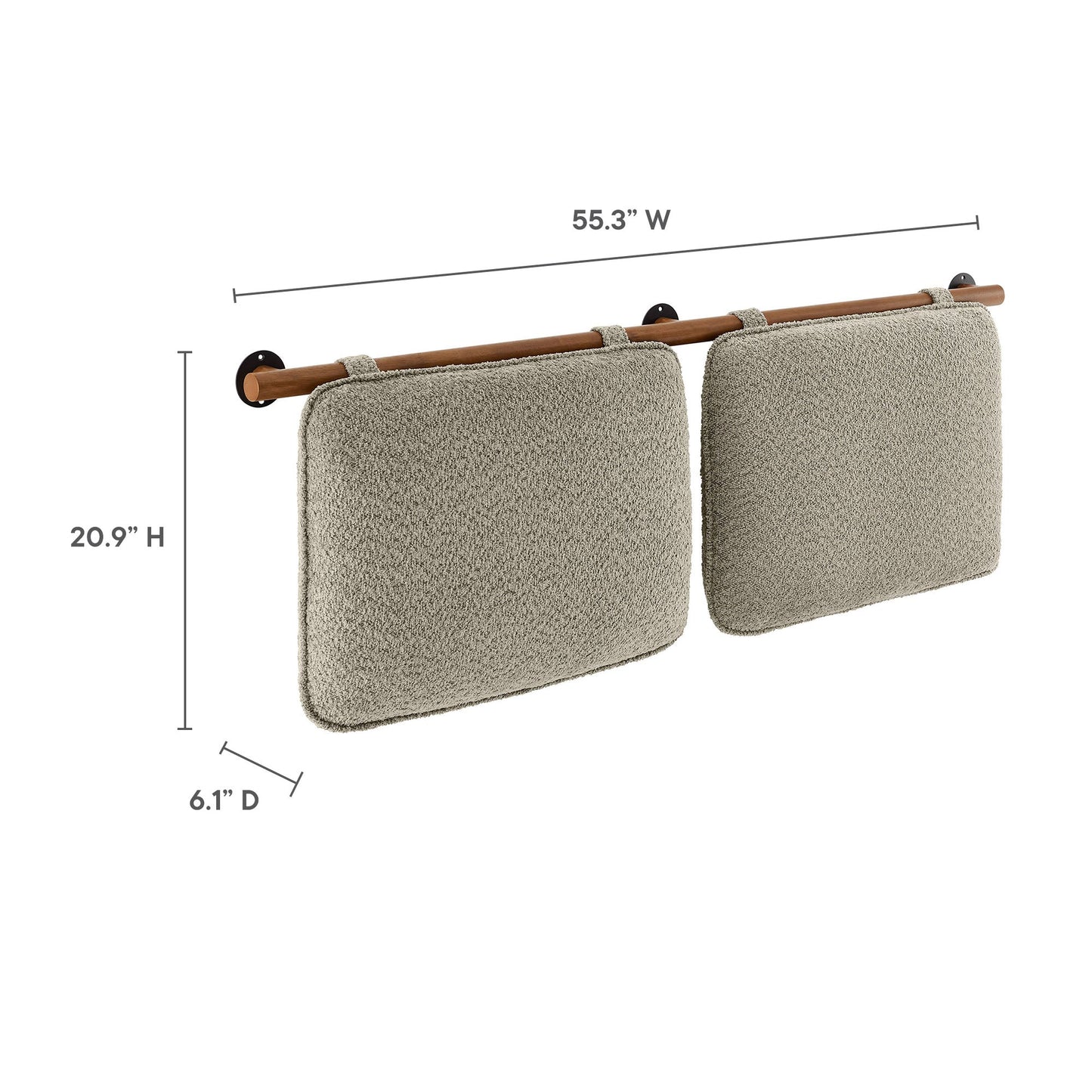 Anela Wall-Mounted Chenille Upholstered Full Headboard by Modway