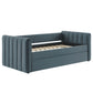Veyla Channel Tufted Performance Velvet Twin Daybed With Trundle