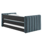 Veyla Channel Tufted Performance Velvet Twin Daybed With Trundle
