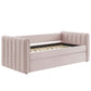 Veyla Channel Tufted Performance Velvet Twin Daybed With Trundle