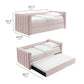 Veyla Channel Tufted Performance Velvet Twin Daybed With Trundle
