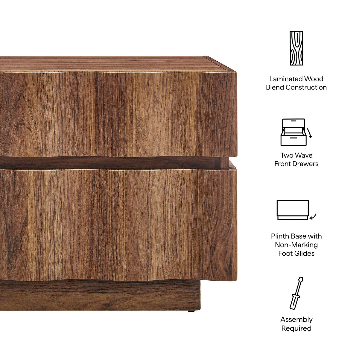 Isola 2 Drawer Nightstand by Modway