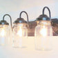 Rustic Vintage Mason Jar BATHROOM Light Trio