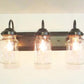 Rustic Vintage Mason Jar BATHROOM Light Trio