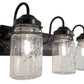 Rustic Vintage Mason Jar BATHROOM Light Trio