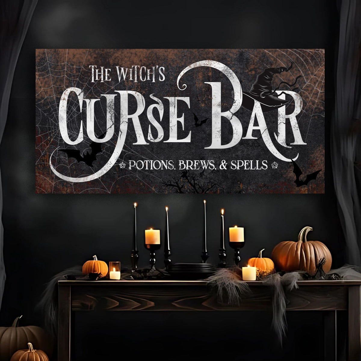 The Witch's Curse Bar Halloween Sign III - view 2