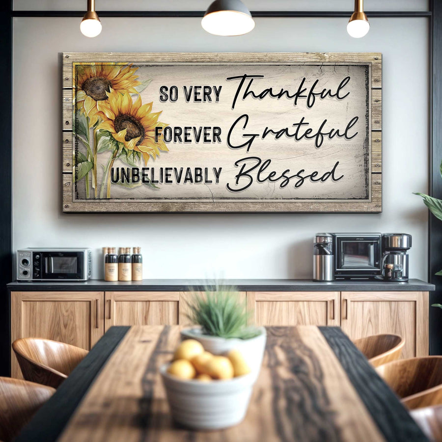 Grateful Thankful Blessed Family Sign II