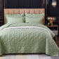European-Style Quilted Bed Cover Three-Piece Tatami Double-Sided Minimalist Pure Color Bedspread Quiltedtextiles Bed Sheets Rural Large Kang Mat