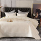European-Style Quilted Bed Cover Three-Piece Tatami Double-Sided Minimalist Pure Color Bedspread Quiltedtextiles Bed Sheets Rural Large Kang Mat