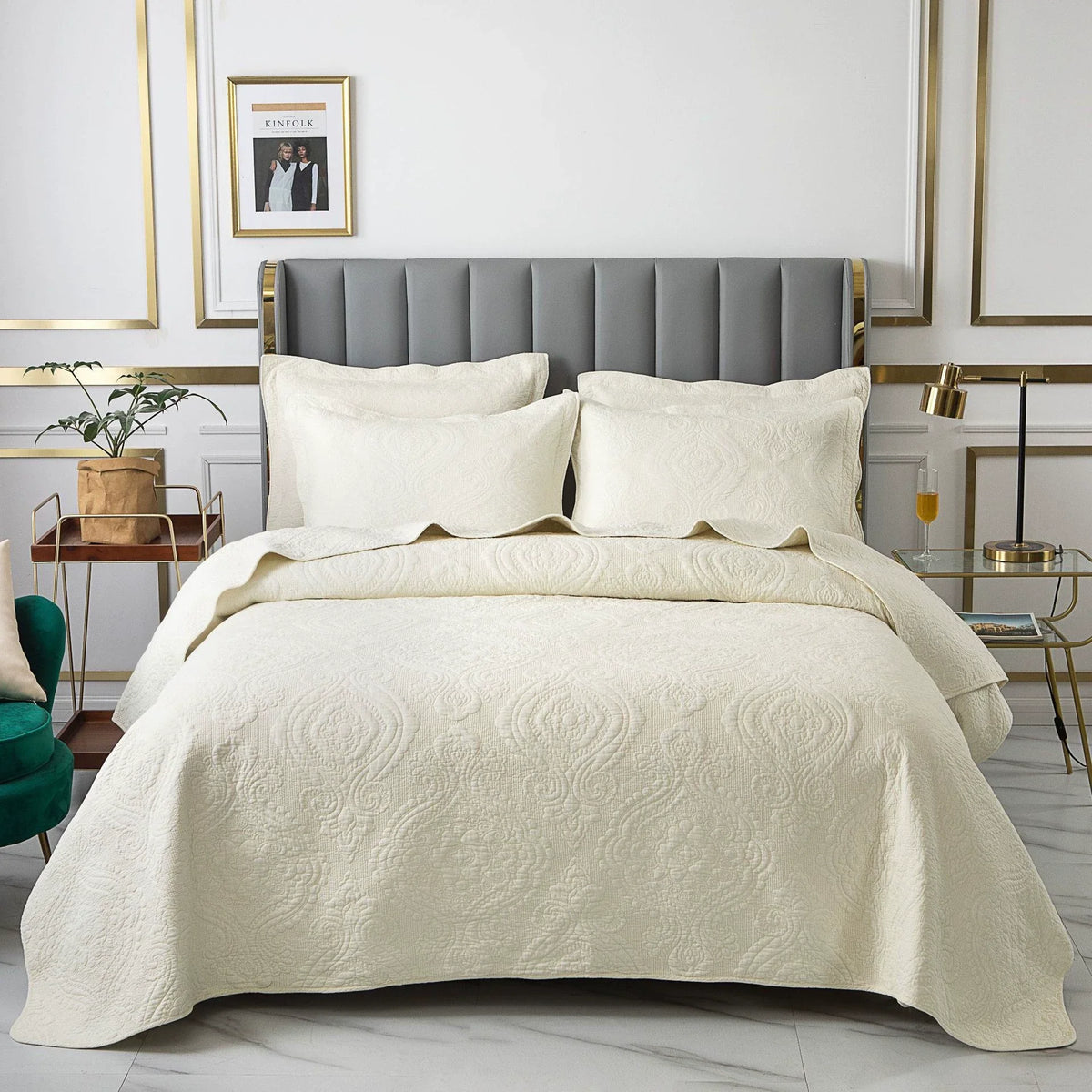 American-Style Large Cotton Quilting Embroidery Foreign Trade Bedspread