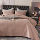 European-Style Quilted Bed Cover Three-Piece Tatami Double-Sided Minimalist Pure Color Bedspread Quiltedtextiles Bed Sheets Rural Large Kang Mat