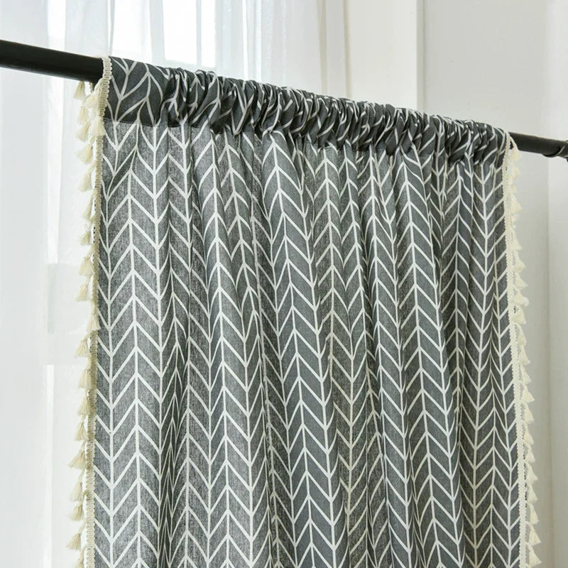 Nordic Linen Curtain Kitchen Curtain