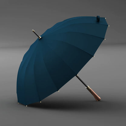16 Bones Wooden Handle Classy Retro Style Gentleman Minimalist Umbrella