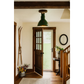 Original Vintage Rustic Industrial Green Enamel Gas Station Ceiling Light