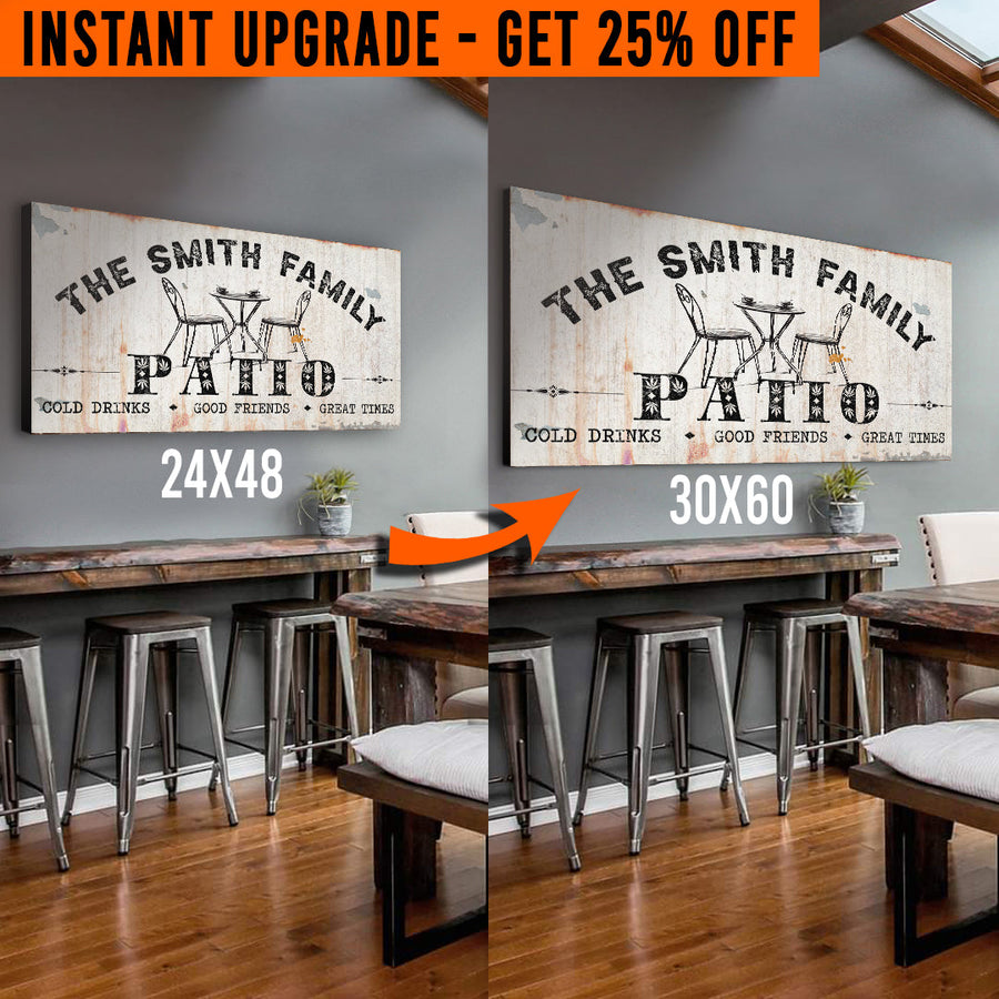 Upgrade Your 48x24 Inches 'Family Patio' (Style 1) Canvas To 60x30 Inches