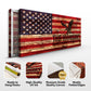 Rustic American Flag Family Name Sign