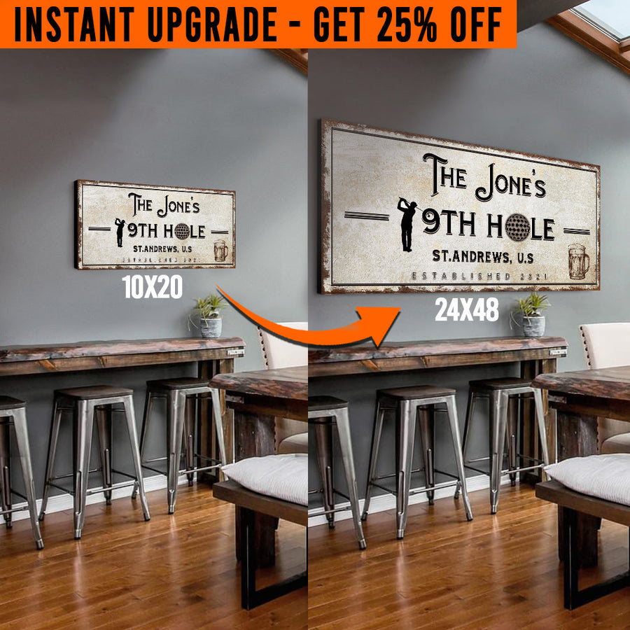 Upgrade Your 20x10 Inches '19th Hole Golf' (Style 1) Canvas To 48x24 Inches