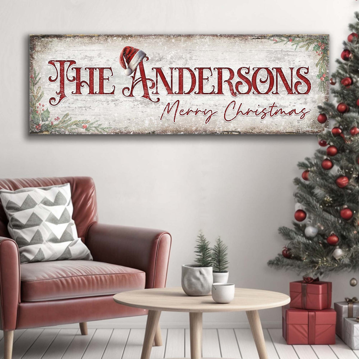 Christmas Family Name Sign II - view 3