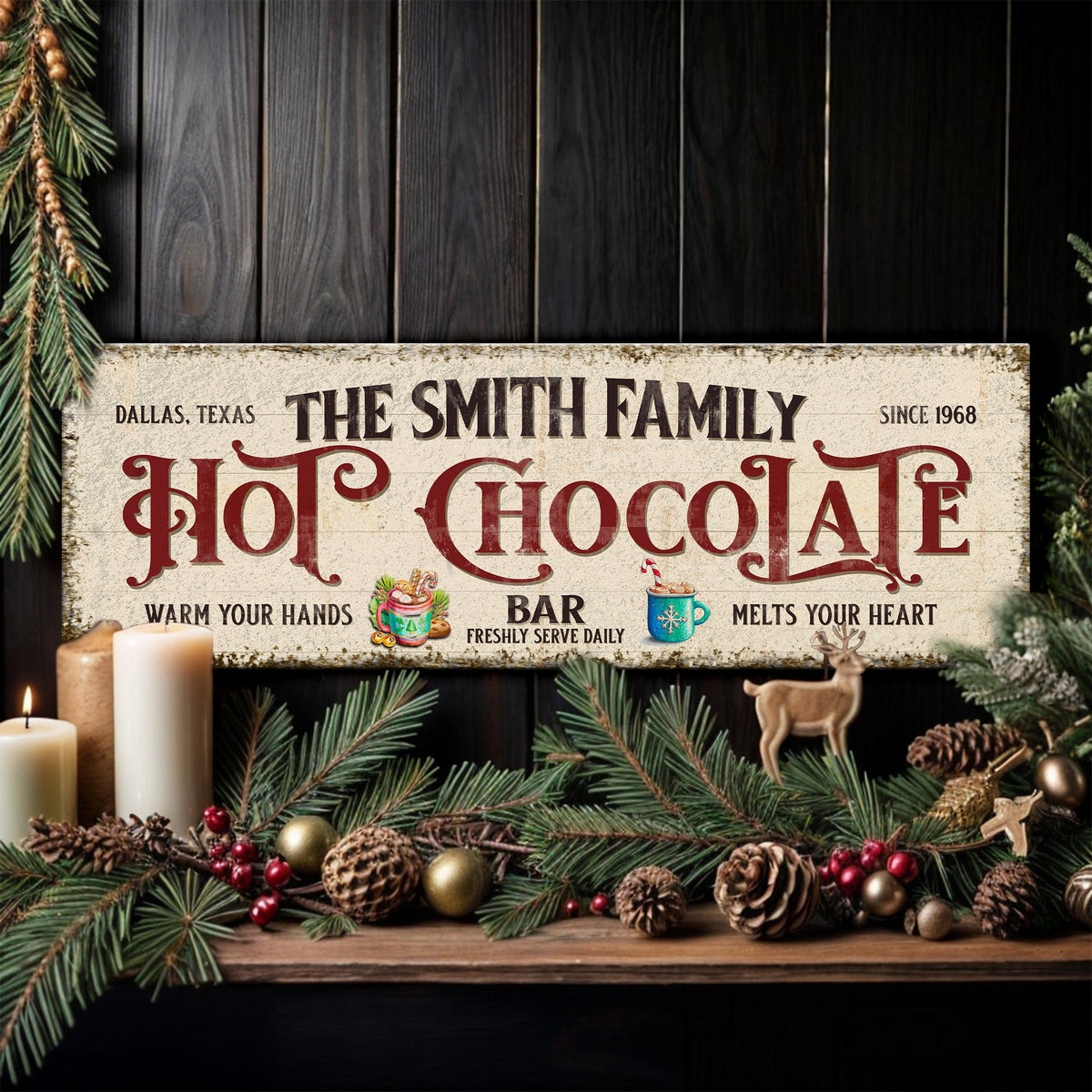 Hot Chocolate Christmas Bar Sign - view 3