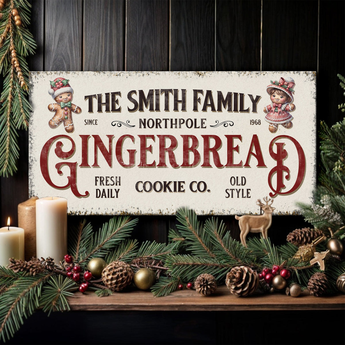 Family Gingerbread Bakery Christmas Sign - view 2