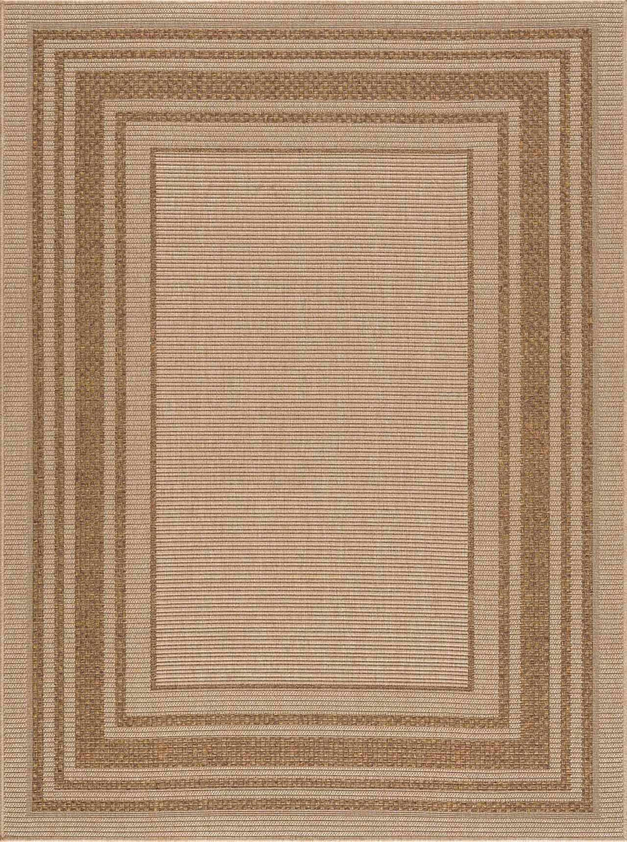 Isoko Bordered Faux Jute Outdoor Rug
