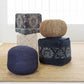 Gail Navy Jute Knitted Pouf