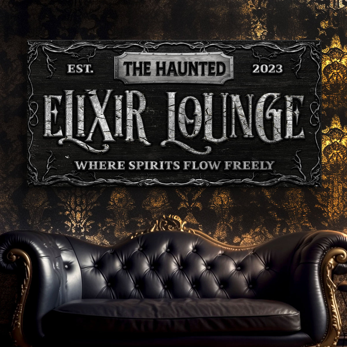 The Haunted Elixir Lounge Halloween Sign - view 2