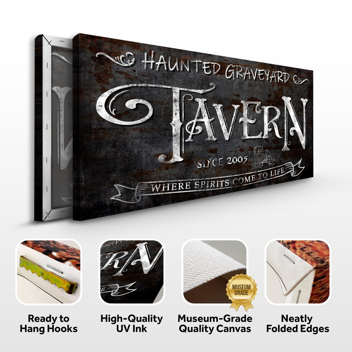 Haunted Graveyard Tavern Halloween Sign III - view 6